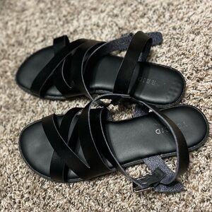 Torrid Wide Width Black Strappy Sandals